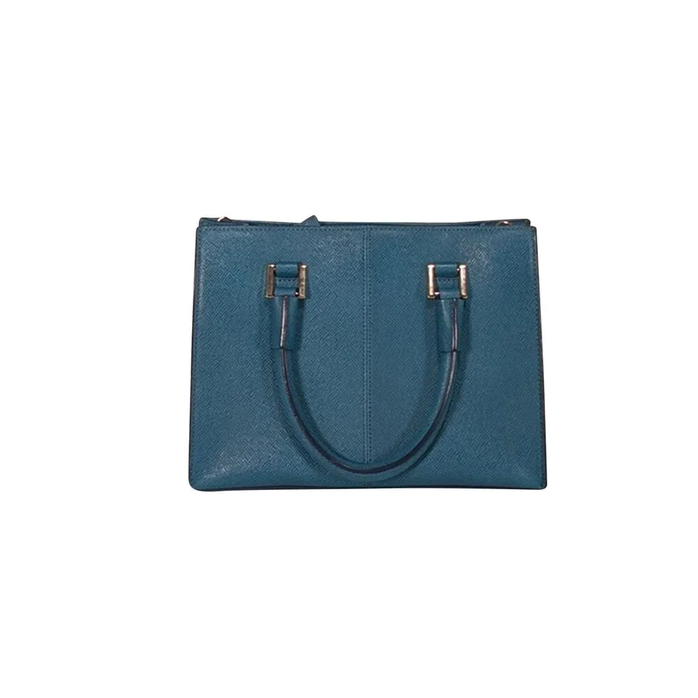 Cole Haan - Turquoise Blue Saffiano Leather Satchel Bag